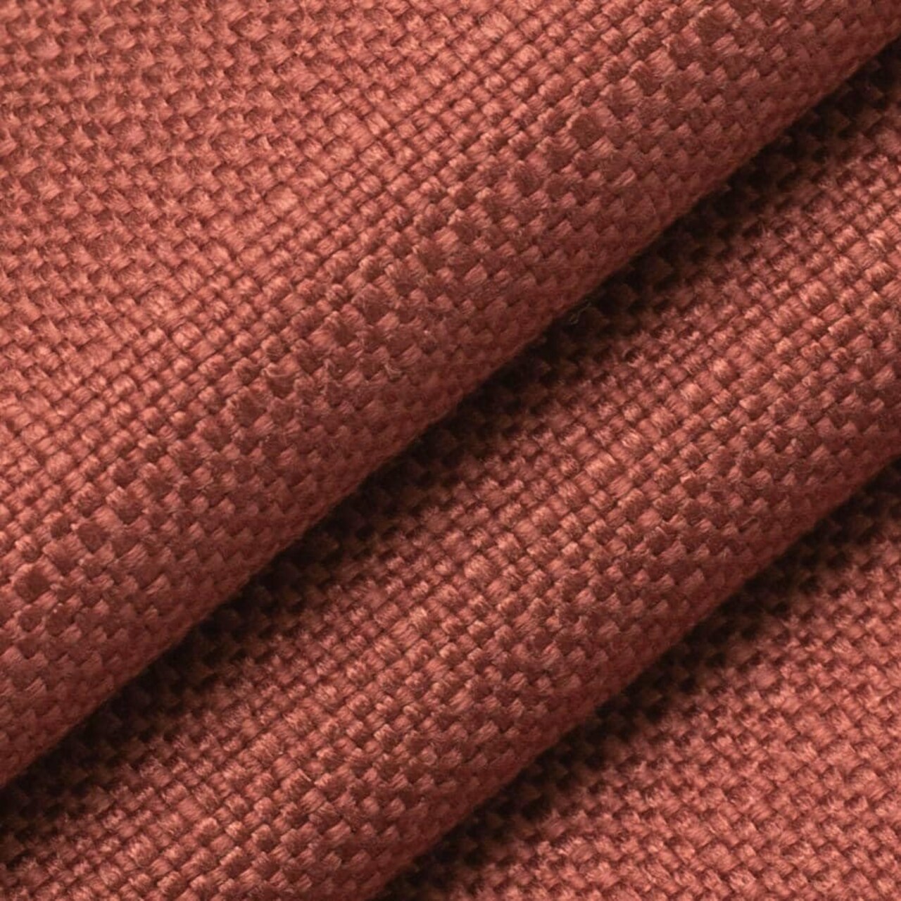 Red Linen Look Textured Upholstery Fabric by The Yard - SKU: Lambert Brick